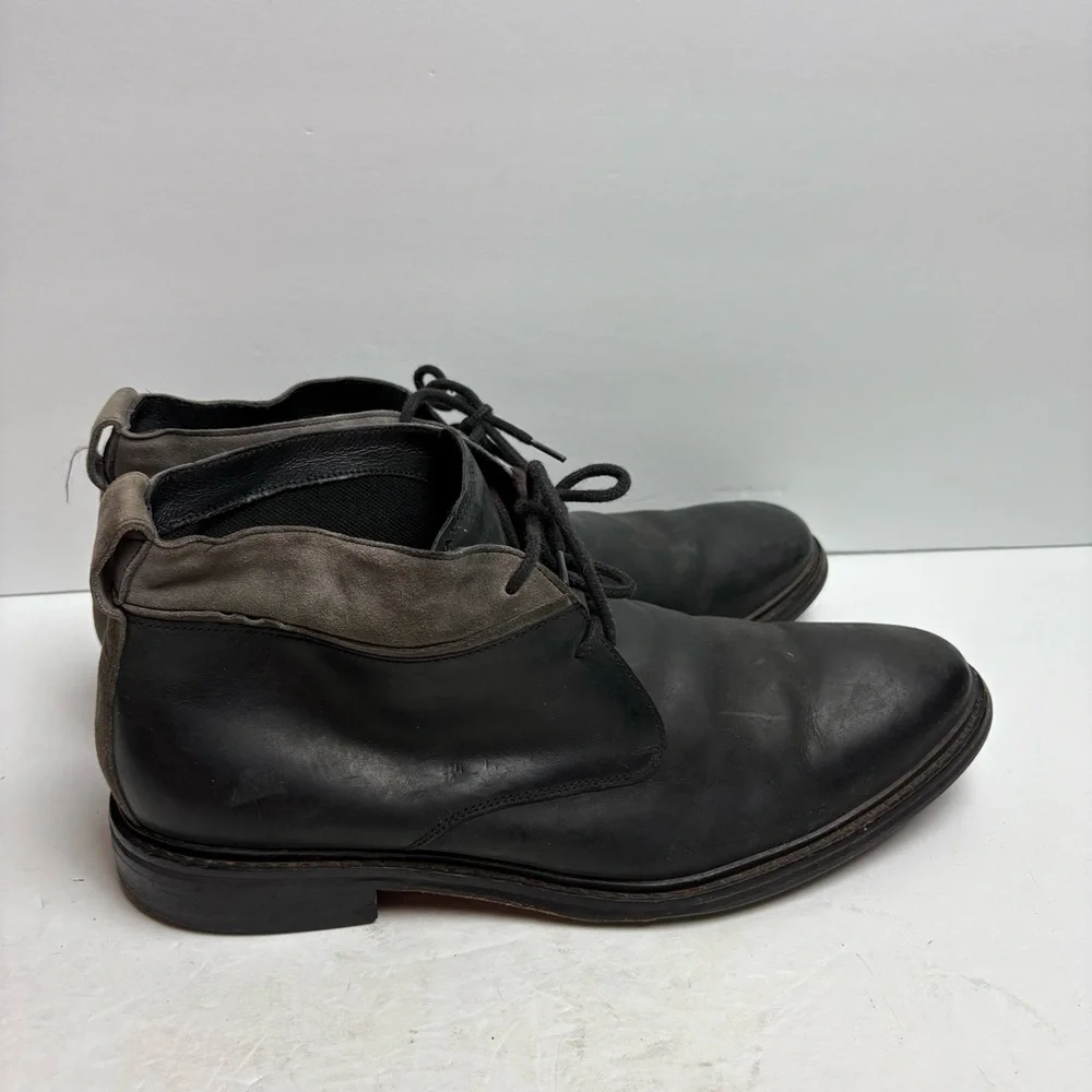 Cole Haan Williams Black Gray Chukka Boots Lace-up Leather Men’s 12 C20917